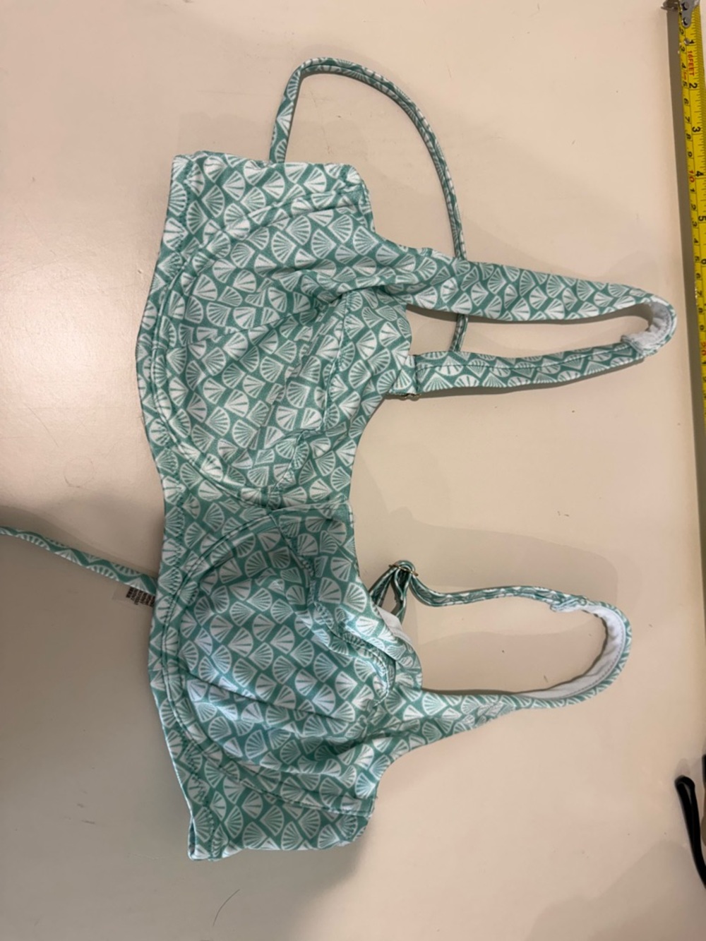 Victoria Secret Light Teal Seashell Patterned Underwire Bikini Top